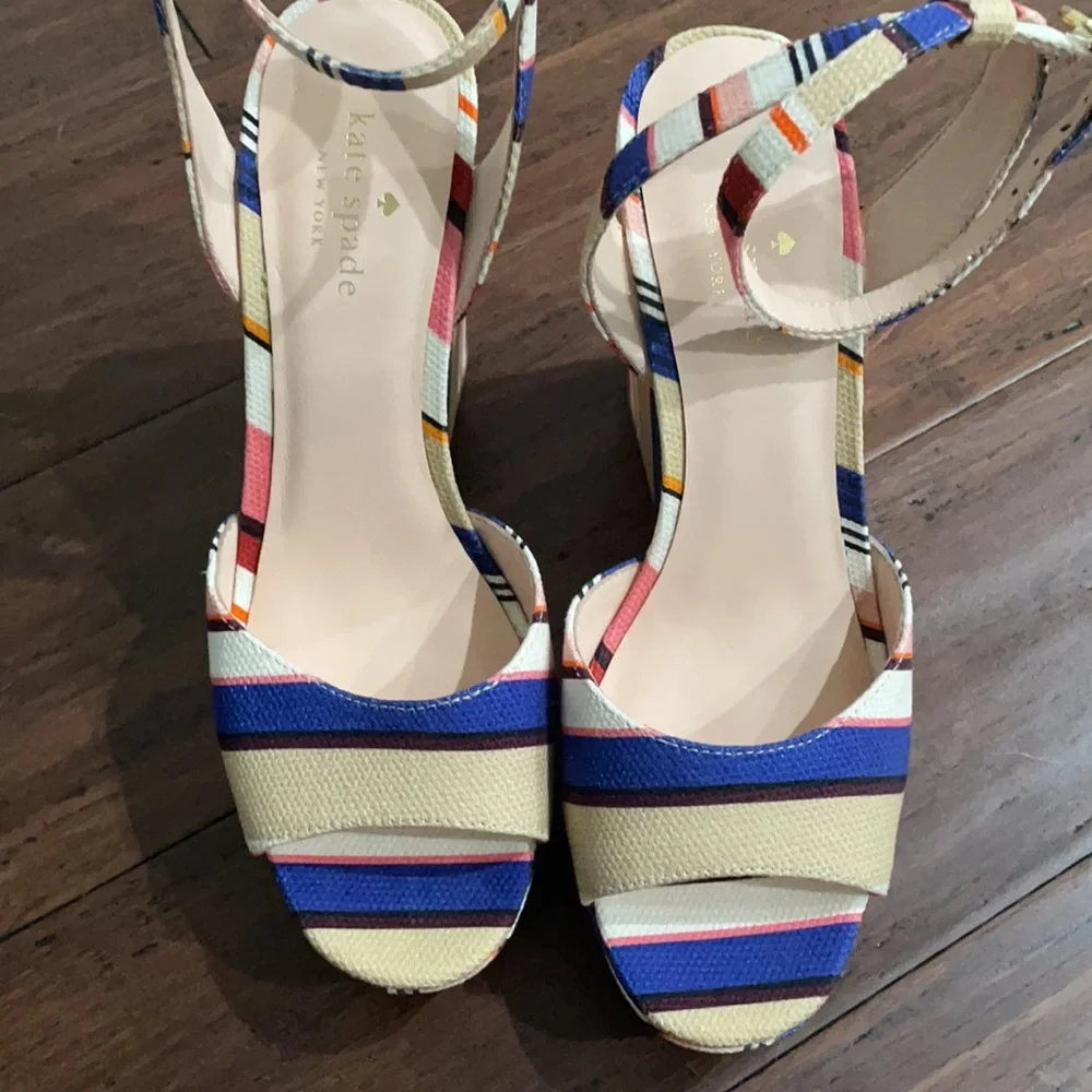 kate spade Multicolor Striped Platform Sandals